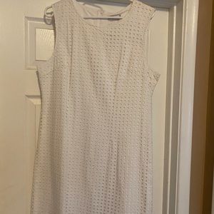 Summer Dress, Alfred Sung, eyelet lace, classic white, new never worn